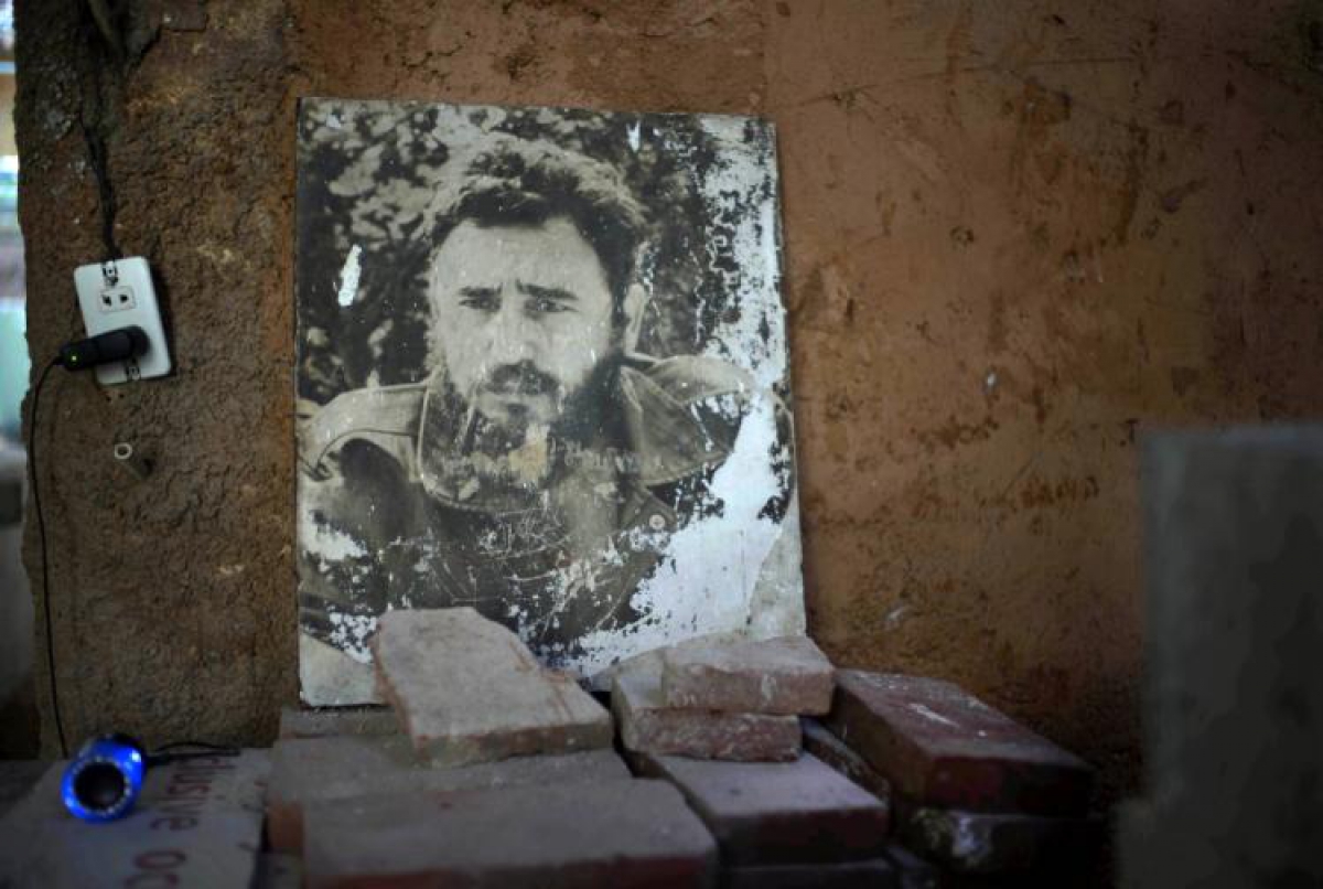 Una foto de Fidel Castro en La Habana.