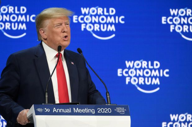 Donald Trump, en una de las sesiones del Foro Económico Mundial de Davos.