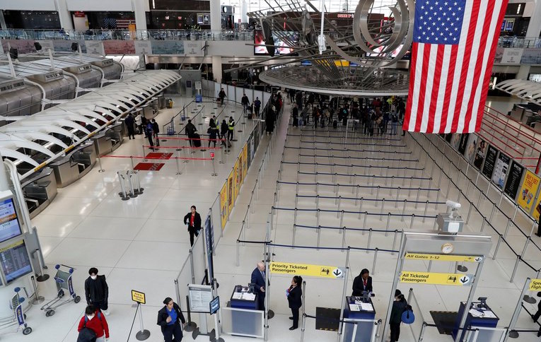 El aeropuerto JFK, de Nueva York, en medio de la pandemia.