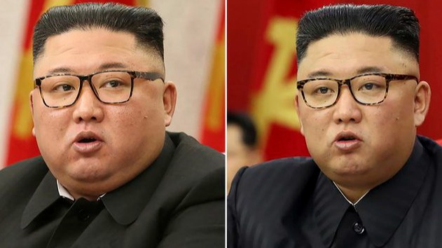 Kim Jong-un en febrero y junio de 2021