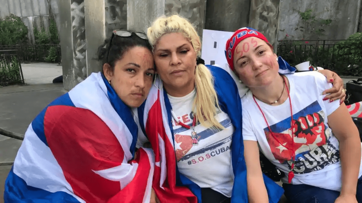 Las tres activistas en huelga de hambre en Nueva York.