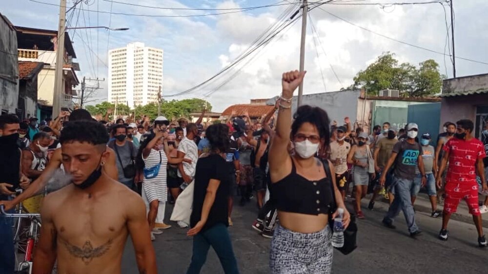 Demonstration in Havana on July 11, 2021.