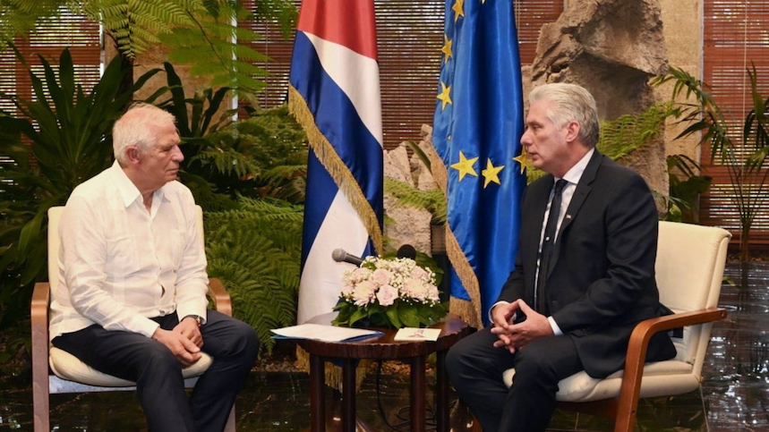 Josep Borrell y Miguel Díaz-Canel en La Habana. 