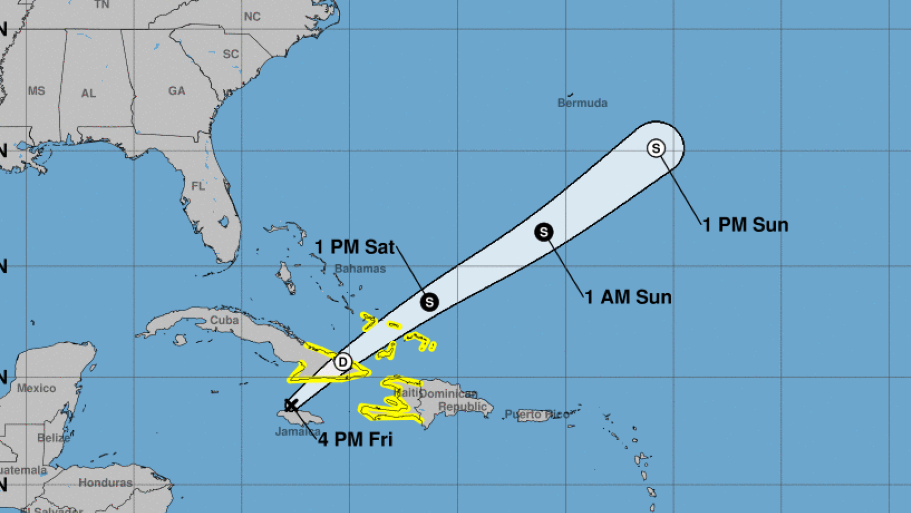 Trayectoria de la depresión tropical sobre Cuba este fin de semana.