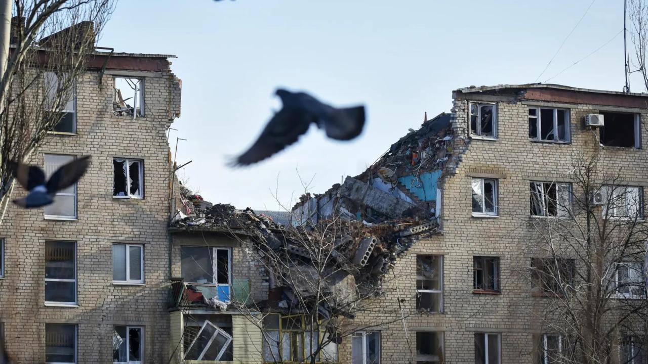 Edificios bombardeados por Rusia en Ucrania.