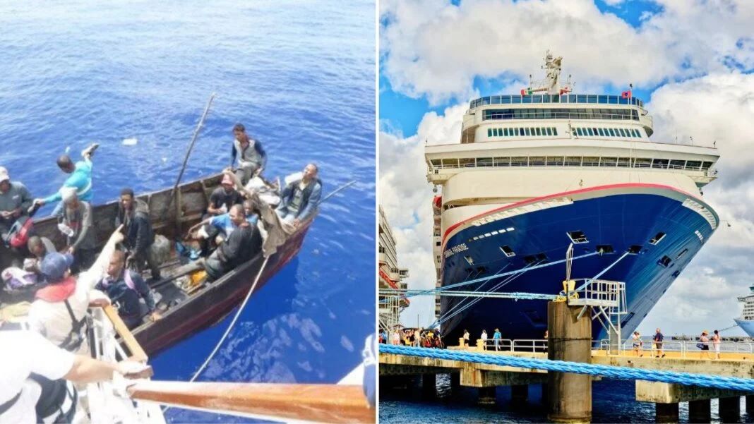 El buque Carnival Paradise, que rescató a 21 balseros cubanos.