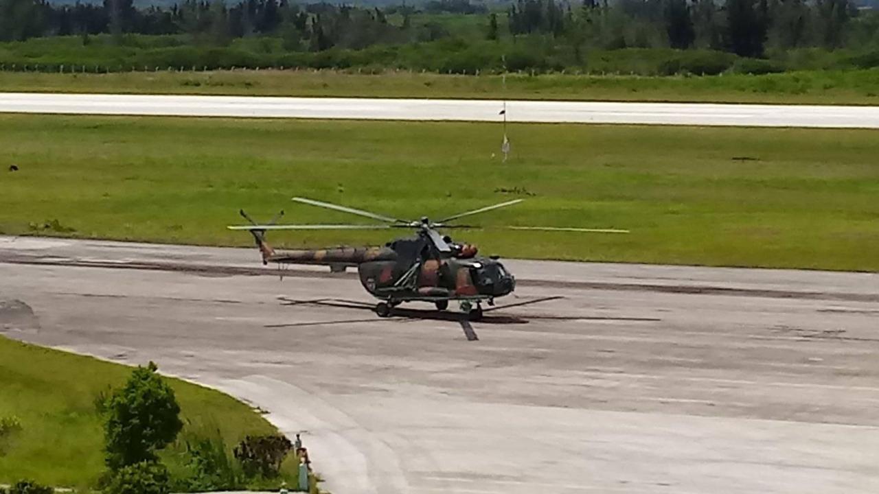 Helicóptero militar en Cuba.