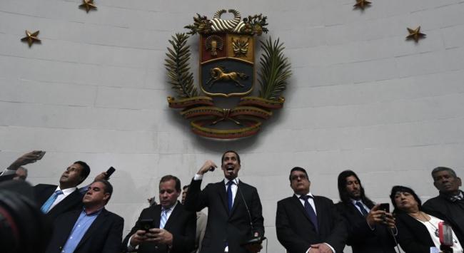 Juan Guaidó ante la Asamblea Nacional este martes.