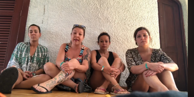 Las cuatro turistas varadas en Cuba.