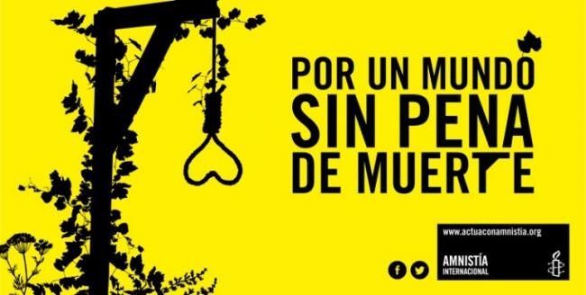 Cartel de Amnistía Internacional contra la pena de muerte.