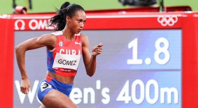 La corredora cubana Roxana Gómez en Tokio 2020.