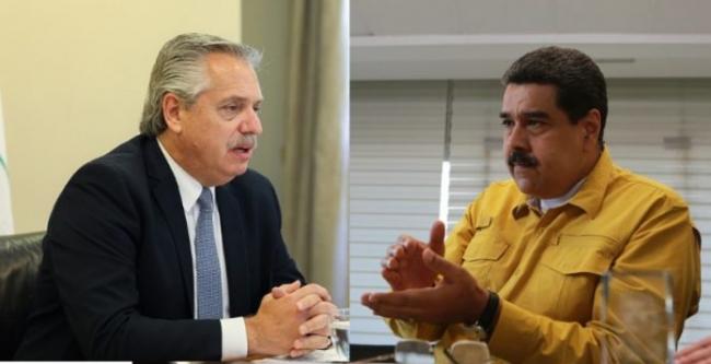 Alberto Fernández y Nicolás Maduro.